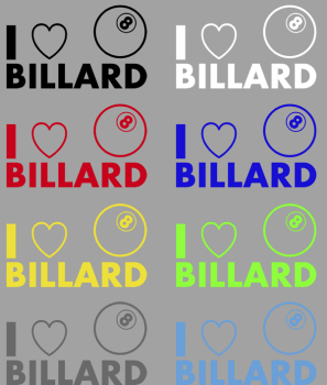 Aufkleber I love Billard